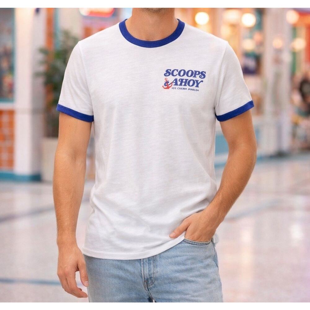 Netflix Stranger Things T Shirt Size Medium Scoops and Ahoy Ice Cream Parlor NWT
